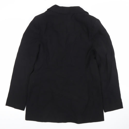 Topshop Womens Black Double-Breasted Blazer Jacket UK 10