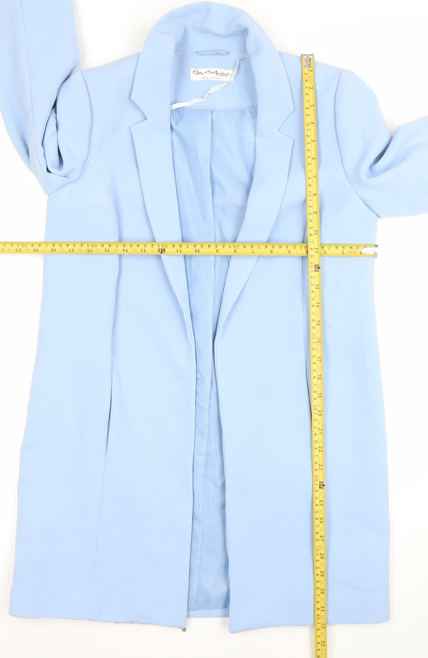 Miss Selfridge Women Blue Size 10 Mid-Length Blazer Jacket