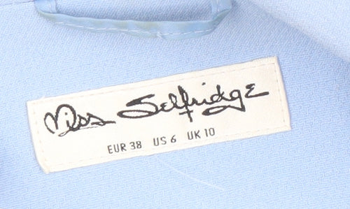 Miss Selfridge Women Blue Size 10 Mid-Length Blazer Jacket