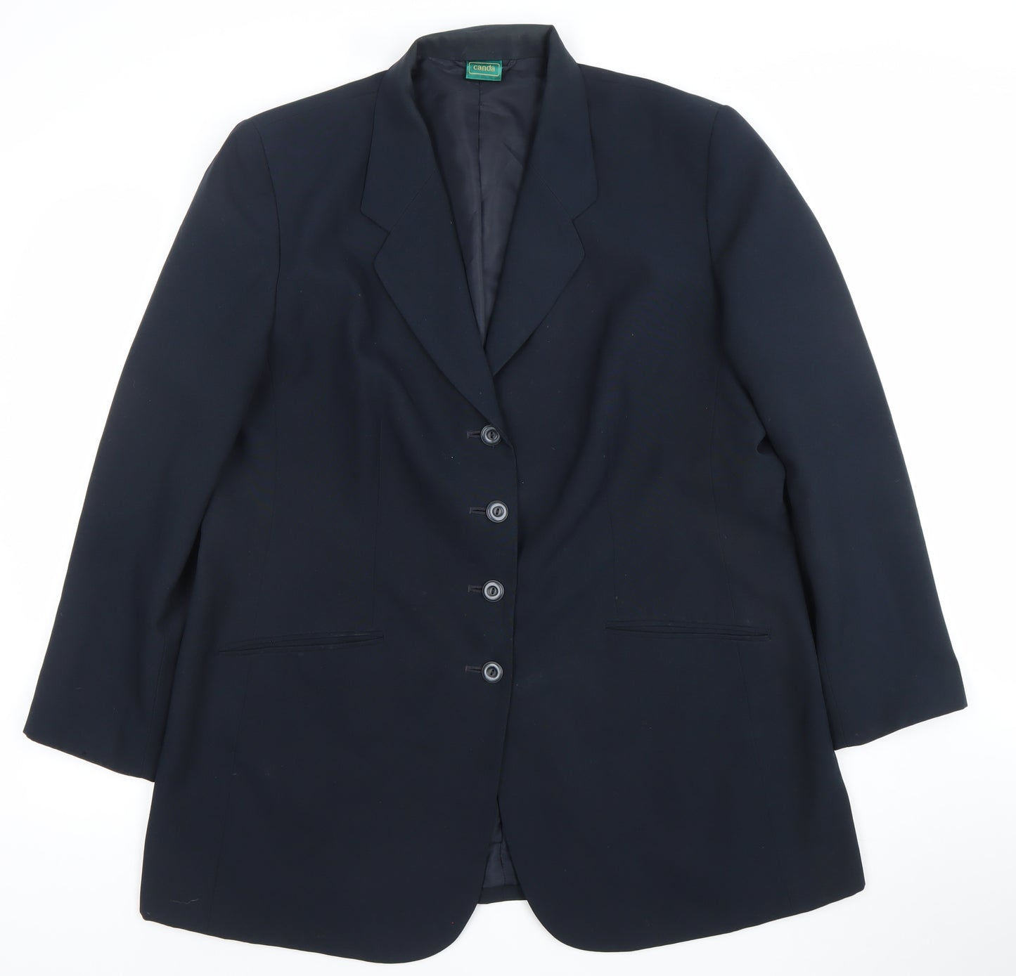 Canda Women Black Size 16 Single-Breasted Suit Jacket