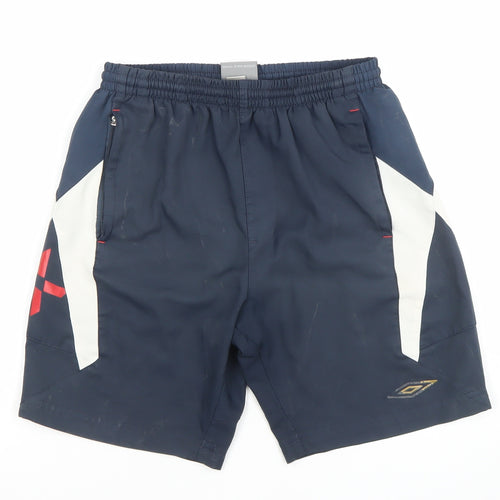 Umbro Boys Blue Athletic Football Shorts Size 146 Quick Dry Sportswear