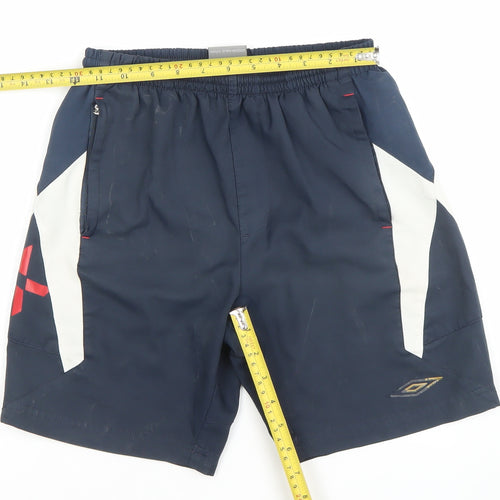Umbro Boys Blue Athletic Football Shorts Size 146 Quick Dry Sportswear