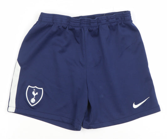 Front view of Nike boys’ blue xl athletic football activewear shorts