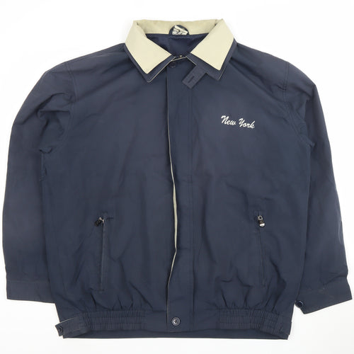 Men’s Blue New York Polyester Lined Basic Jacket Size L