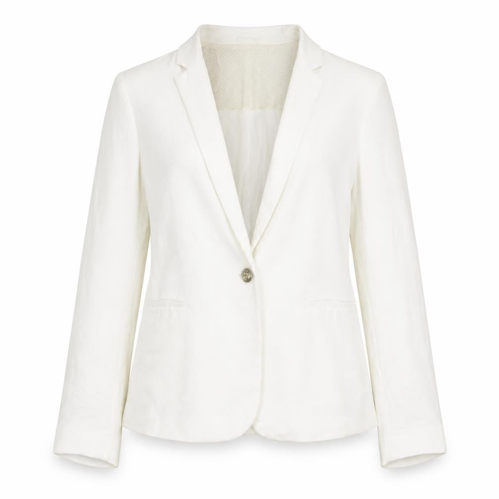 Zara Basic Women Ivory Regular Fit One-Button Blazer Size 10