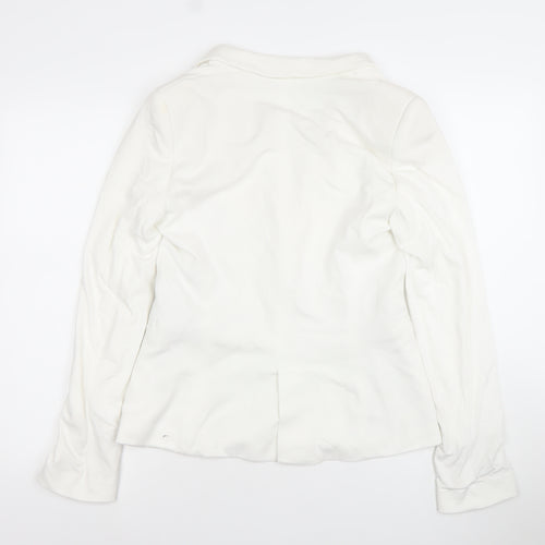 Zara Basic Women Ivory Regular Fit One-Button Blazer Size 10