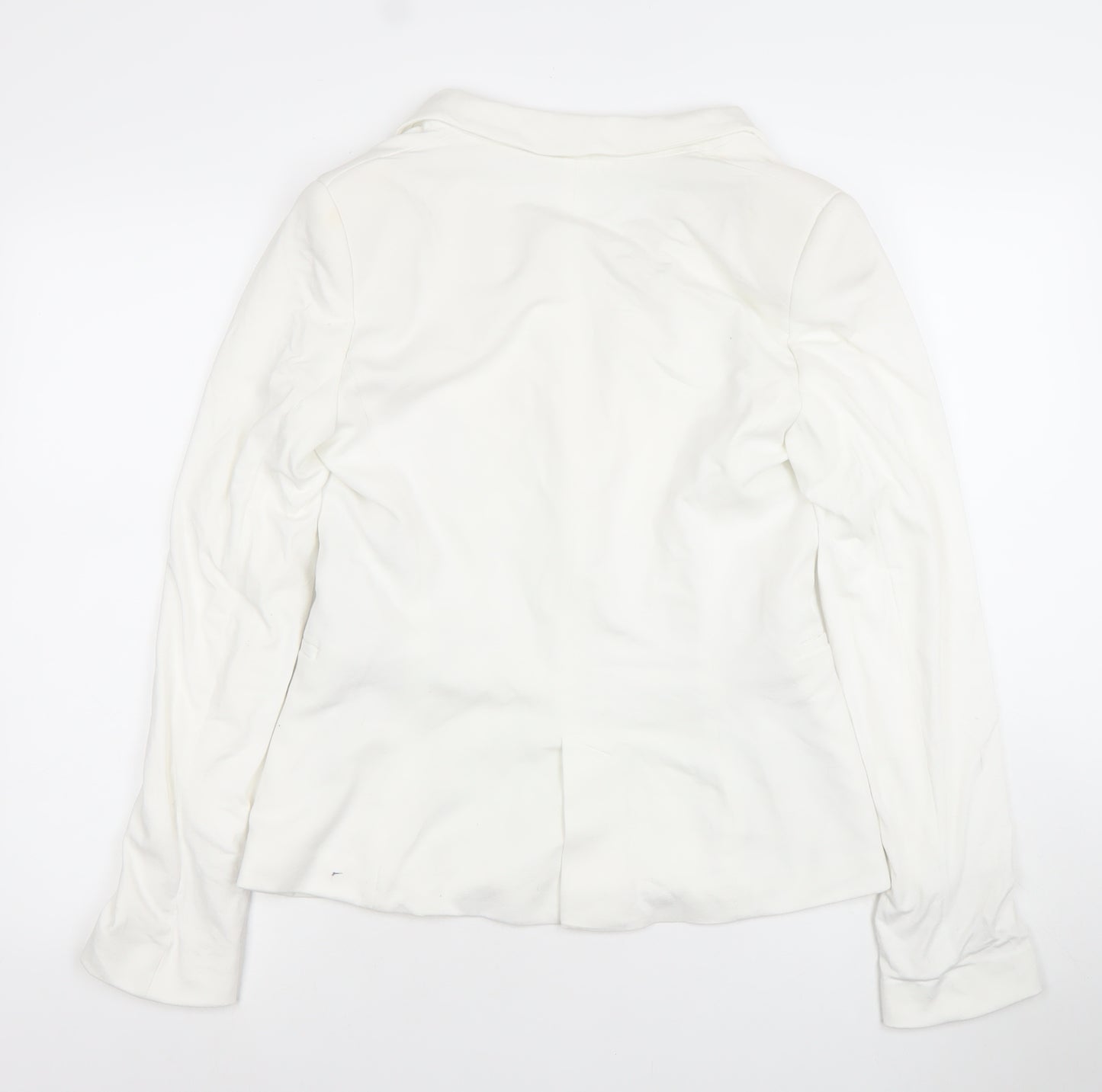 Zara Basic Women Ivory Regular Fit One-Button Blazer Size 10