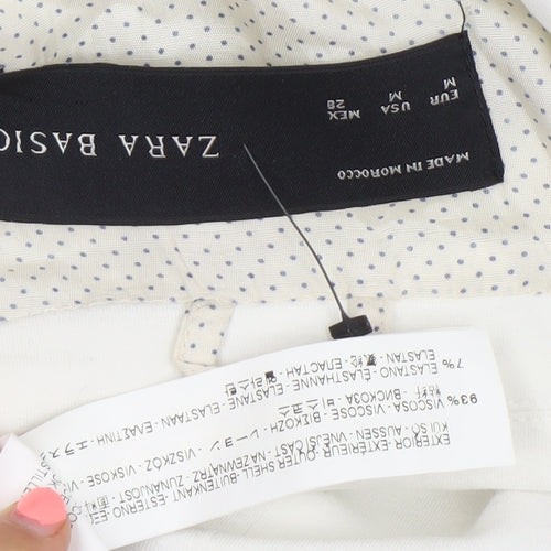 Zara Basic Women Ivory Regular Fit One-Button Blazer Size 10