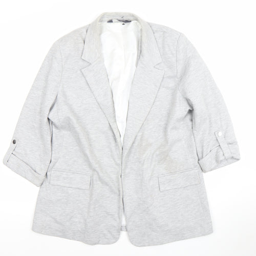 SOSANDAR Womens Grey Size 12 Classic Blazer Jacket