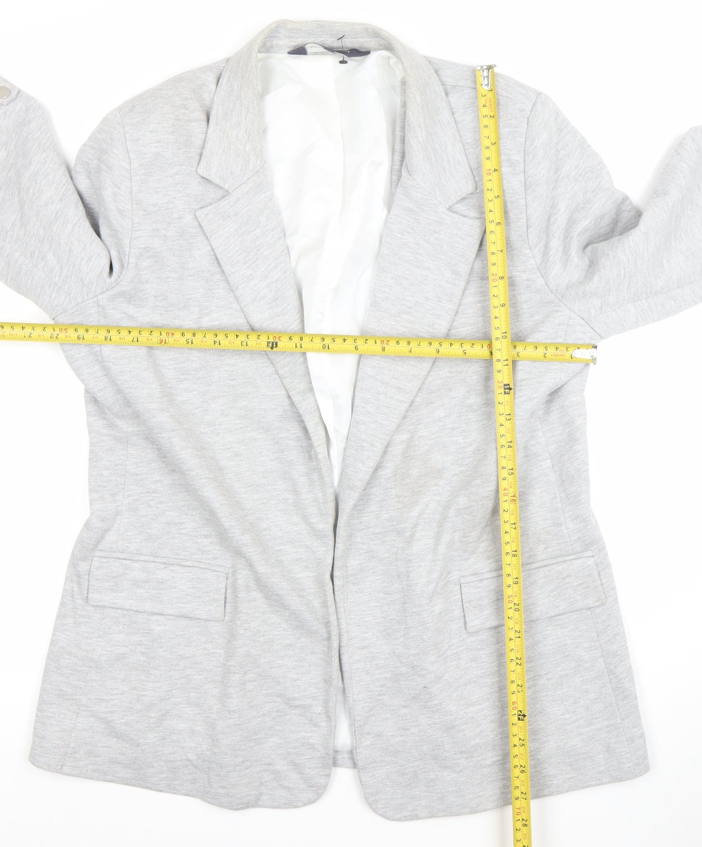 SOSANDAR Womens Grey Size 12 Classic Blazer Jacket