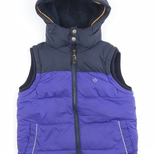 FatFace Boys Blue Hooded Puffer Gilet 6-7 Years Winter Jacket