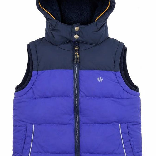 FatFace Boys Blue Hooded Puffer Gilet 6-7 Years Winter Jacket