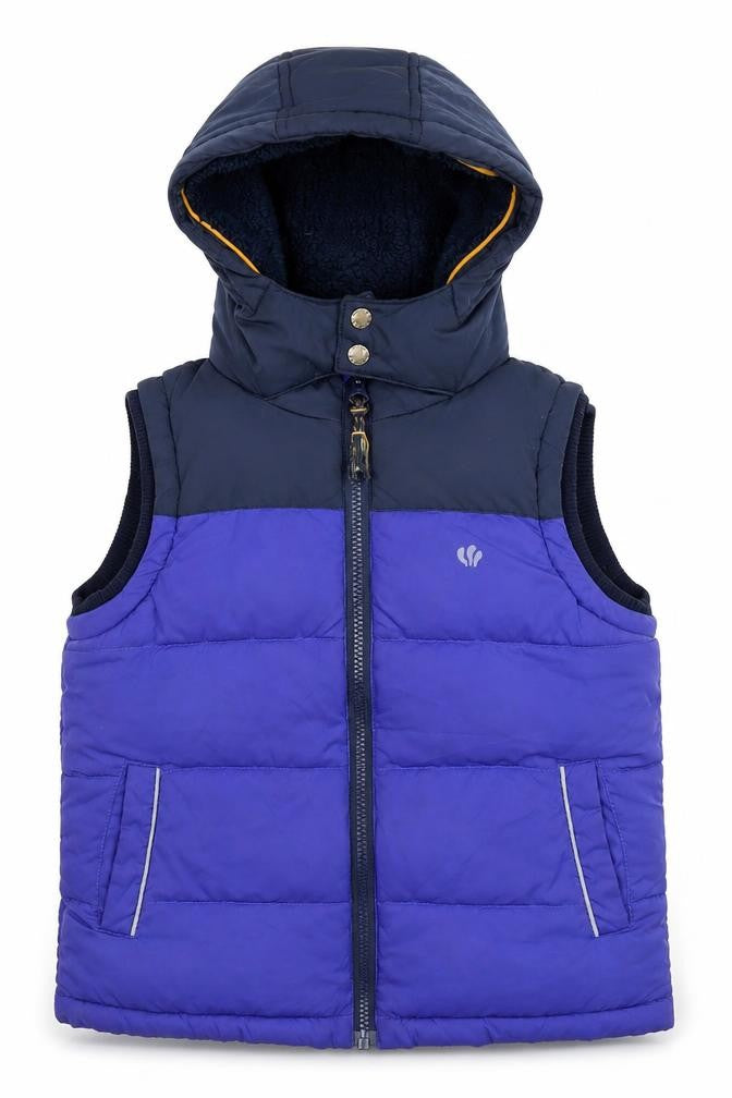 FatFace Boys Blue Hooded Puffer Gilet 6-7 Years Winter Jacket