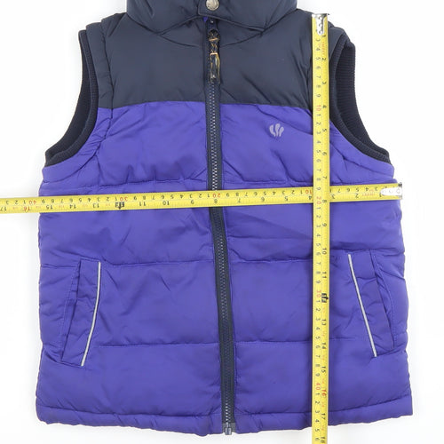 FatFace Boys Blue Hooded Puffer Gilet 6-7 Years Winter Jacket