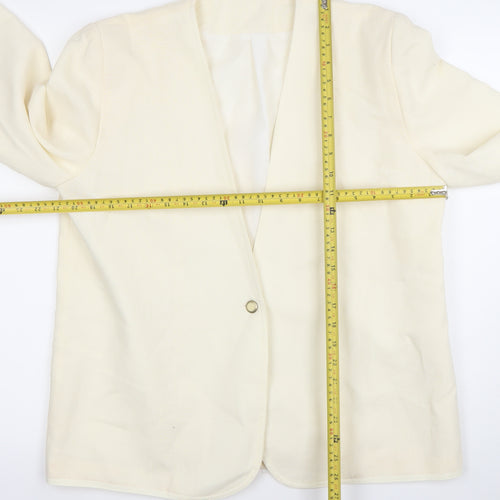 Fable Women’s Ivory Blazer Size 16 Single-Breasted Lightweight Jacket