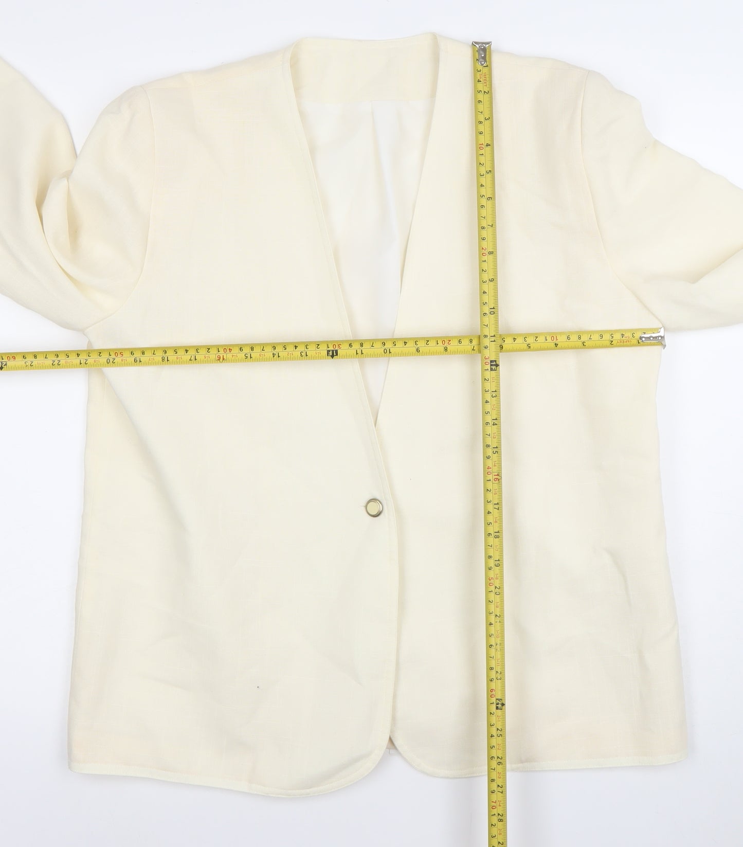 Fable Women’s Ivory Blazer Size 16 Single-Breasted Lightweight Jacket
