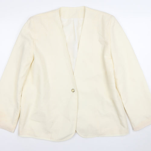 Fable Women’s Ivory Blazer Size 16 Single-Breasted Lightweight Jacket