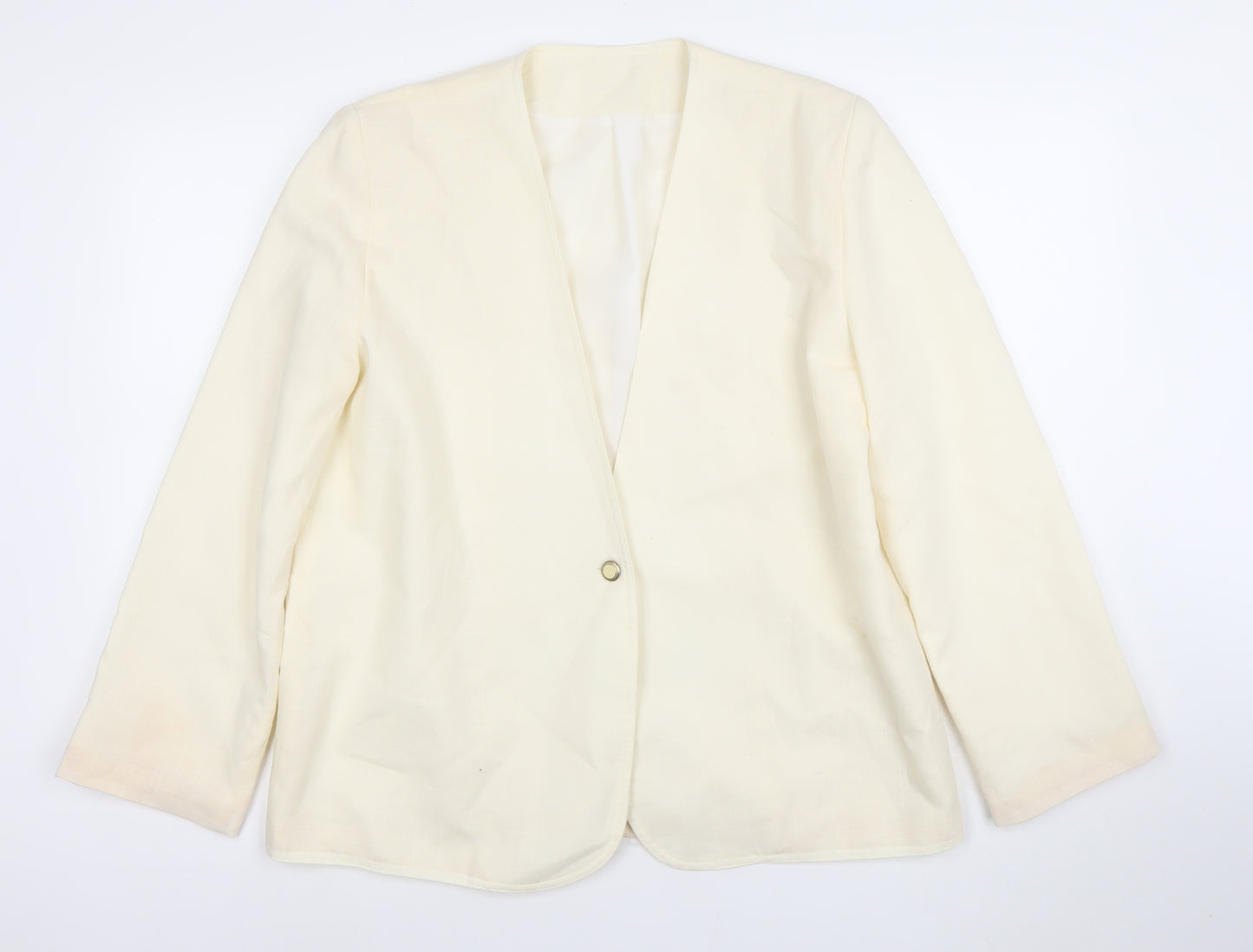 Fable Women’s Ivory Blazer Size 16 Single-Breasted Lightweight Jacket