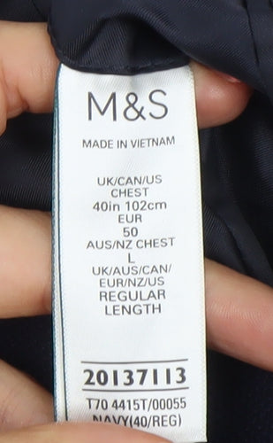 Marks and Spencer Men's Blue Regular Fit Blazer Jacket 40