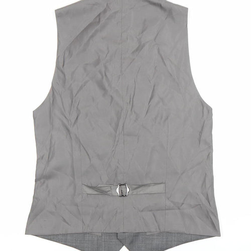 Corsivo Men's Grey 38R Wool Waistcoat Classic Formal