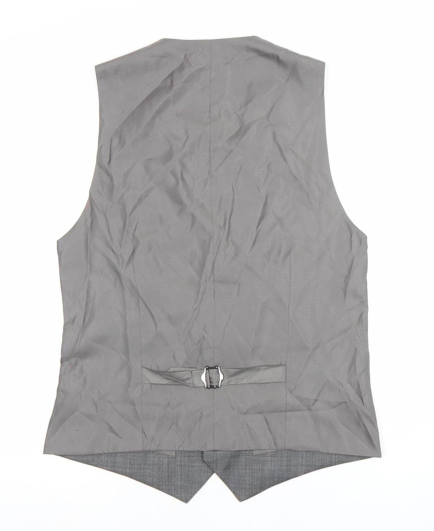 Corsivo Men's Grey 38R Wool Waistcoat Classic Formal