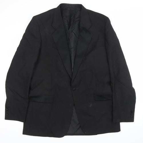 Moss Bros Men's Black 42L Classic Single-Breasted Blazer Jacket