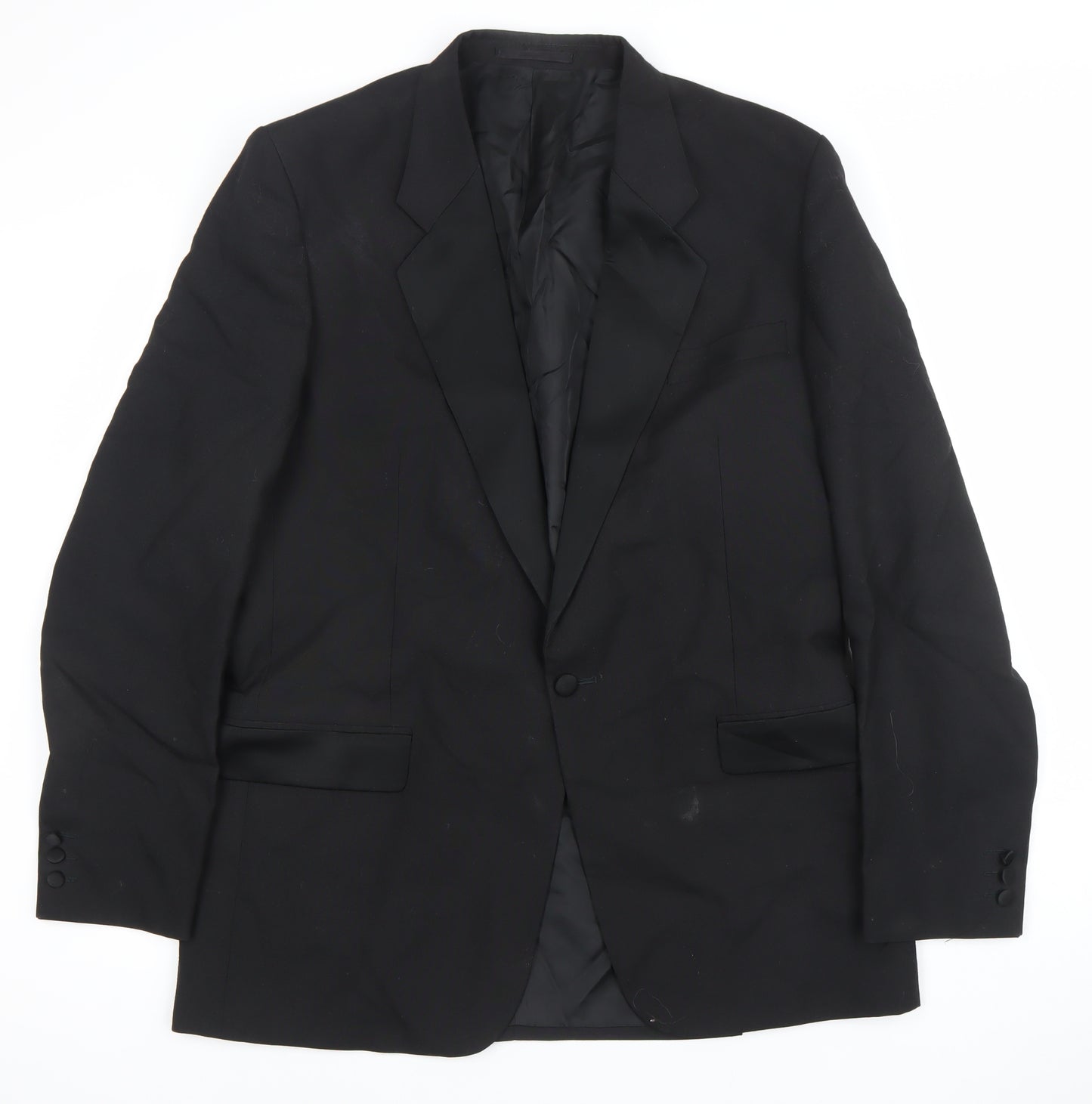 Moss Bros Men's Black 42L Classic Single-Breasted Blazer Jacket