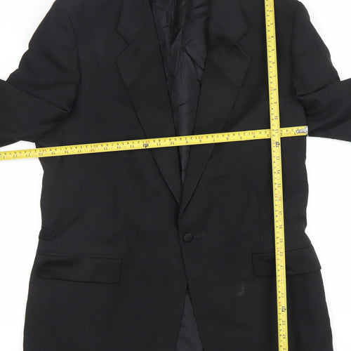 Moss Bros Men's Black 42L Classic Single-Breasted Blazer Jacket
