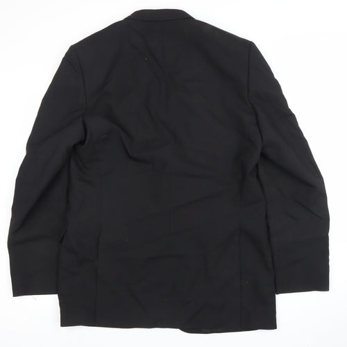 Moss Bros Men's Black 42L Classic Single-Breasted Blazer Jacket