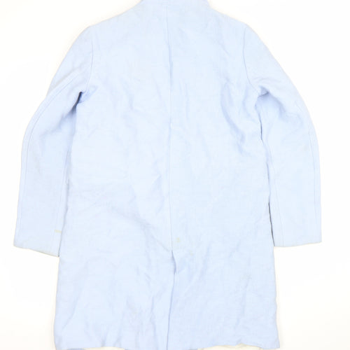 Zara Basic Women’s Blue Double-Breasted Long Blazer Coat Size 8