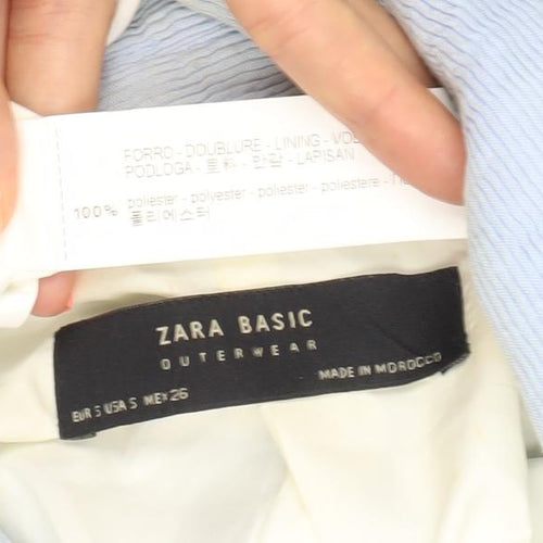 Zara Basic Women’s Blue Double-Breasted Long Blazer Coat Size 8