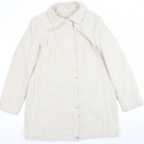 Klass Collection Women's Beige Mid-Length Lined Polyester Overcoat M