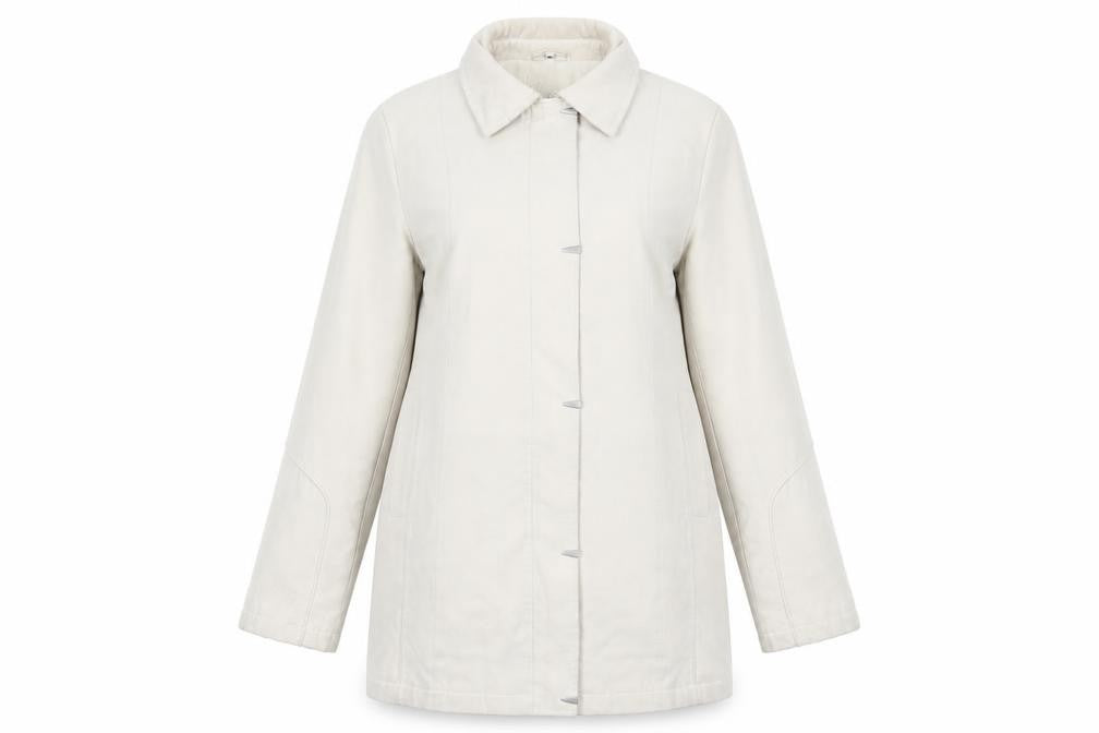 Klass Collection Women's Beige Mid-Length Lined Polyester Overcoat M