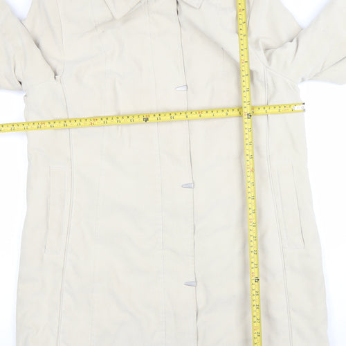 Klass Collection Women's Beige Mid-Length Lined Polyester Overcoat M