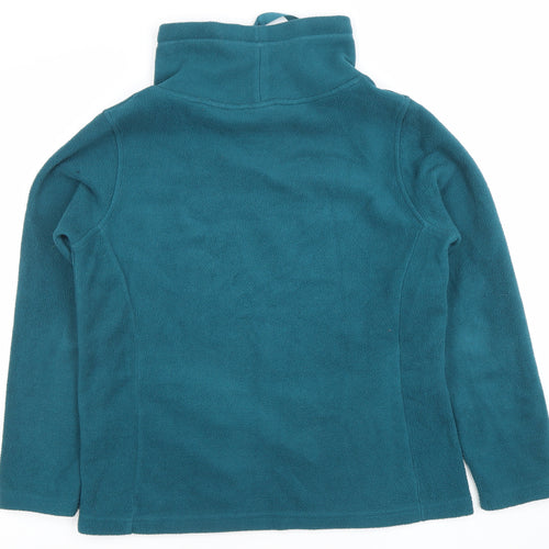Cotton Traders Women Teal Size 14 Polyester Fleece Pullover Sweatshirt