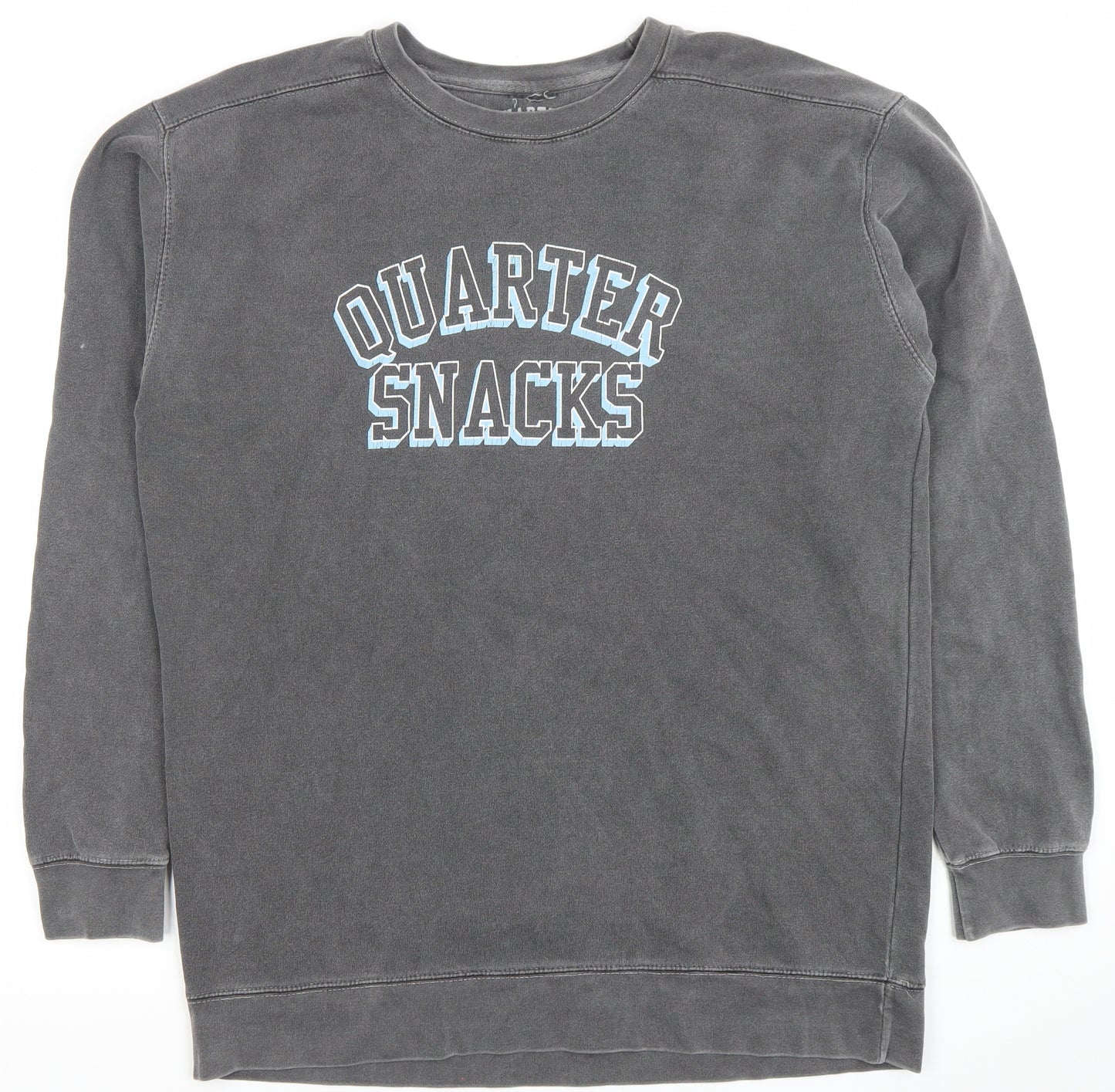 Quartersnacks Mens Grey Crew Neck Pullover Sweatshirt Size L