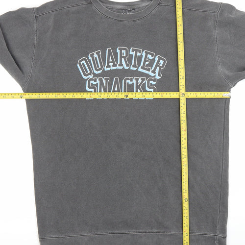Quartersnacks Mens Grey Crew Neck Pullover Sweatshirt Size L