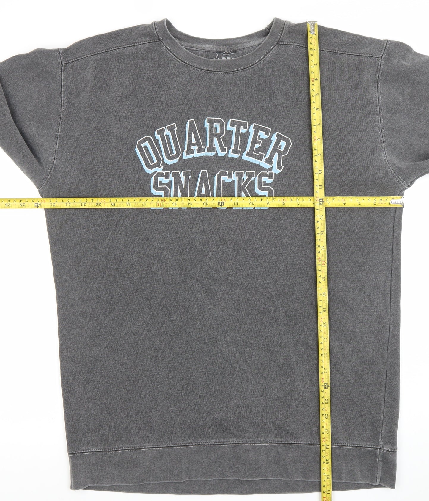 Quartersnacks Mens Grey Crew Neck Pullover Sweatshirt Size L