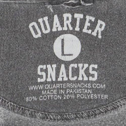 Quartersnacks Mens Grey Crew Neck Pullover Sweatshirt Size L