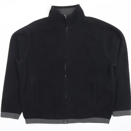 DX Active Men's Black Fleece Full Zip Jacket Size L Regular Fit