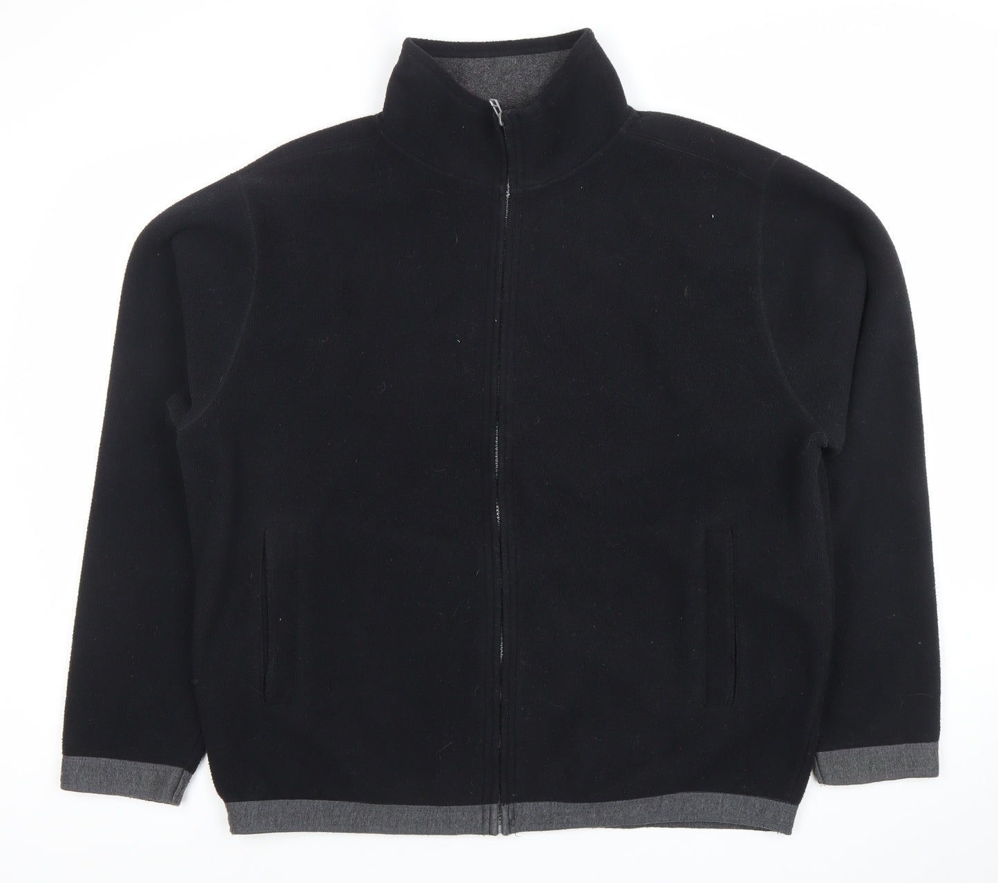 DX Active Men's Black Fleece Full Zip Jacket Size L Regular Fit