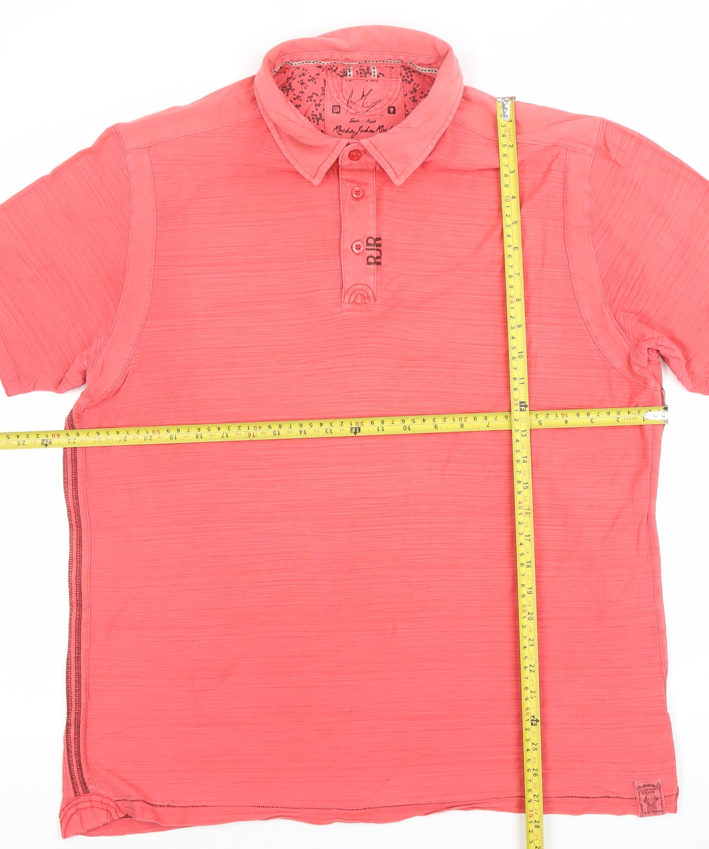 Rocha John Rocha Women's Pink Cotton Polo Shirt Size L