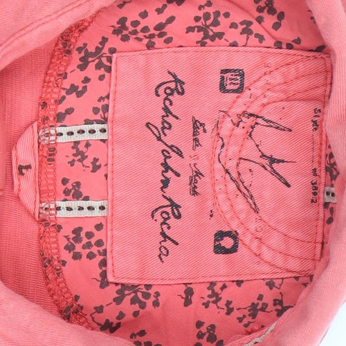 Rocha John Rocha Women's Pink Cotton Polo Shirt Size L