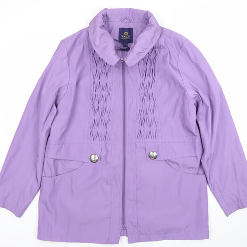 TAGG Womens Purple Mid-Length Rain Jacket Size 16