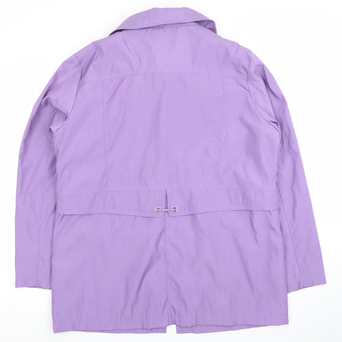 TAGG Womens Purple Mid-Length Rain Jacket Size 16