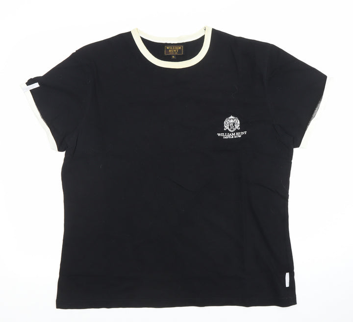William Hunt Men's Black XL Crew Neck Cotton T-Shirt