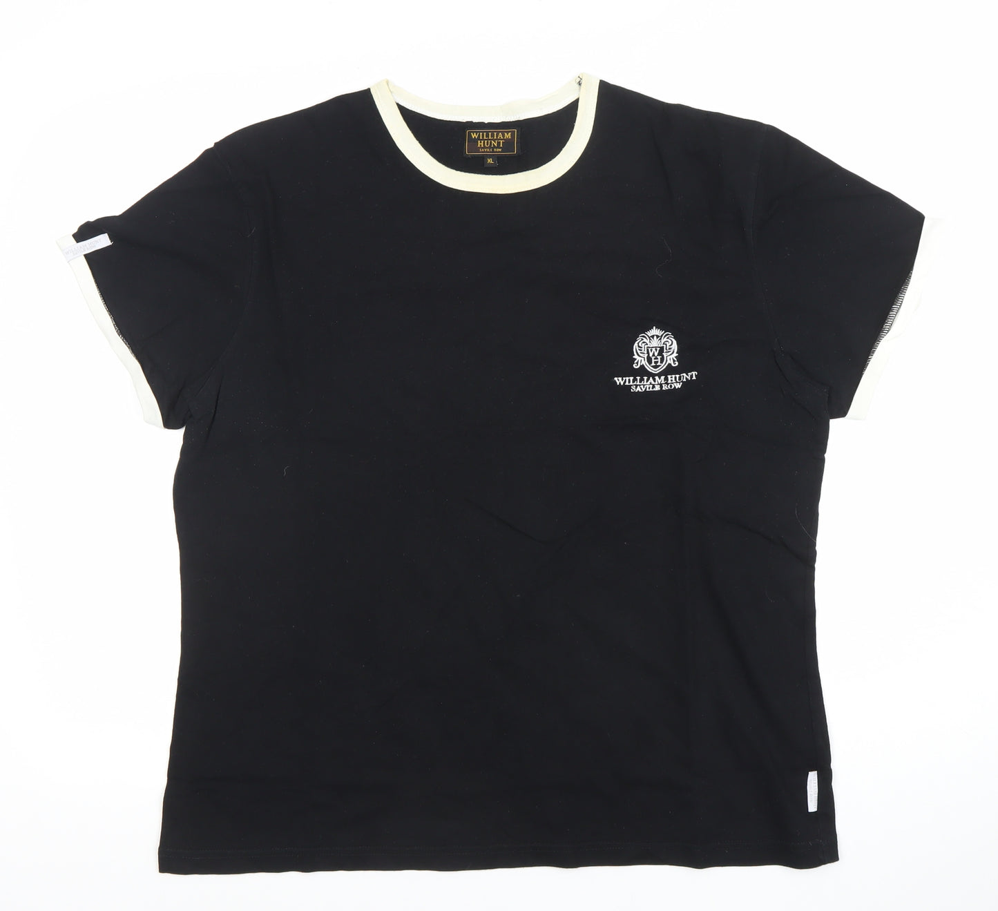 William Hunt Men's Black XL Crew Neck Cotton T-Shirt