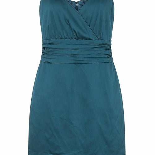 Ivywear Women Blue Satin Bodycon Knee Length Dress Size 12