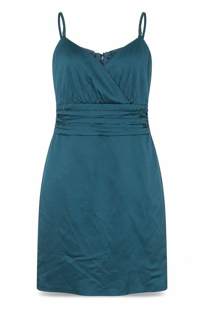Ivywear Women Blue Satin Bodycon Knee Length Dress Size 12