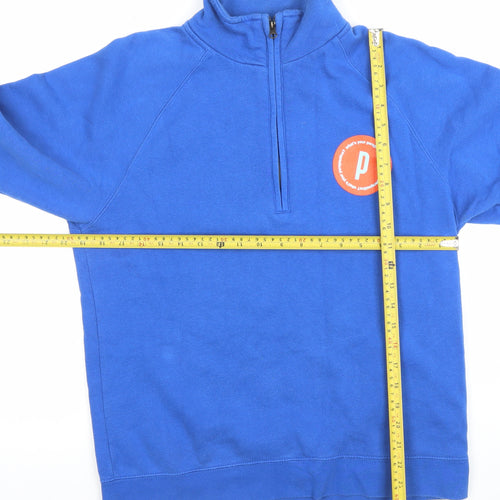 Fruit of the Loom Men's Blue 1/4 Zip Sweatshirt M Regular Fit